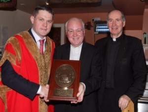 In The Irish National Heritage Park on Friday night there was a civic reception for Our Lady's Island Parish. Cllr Ger Carthy Mayor of Wexford, Fr Brendan Nolan PP Our Ladys Island and Bishop Denis Brennan.